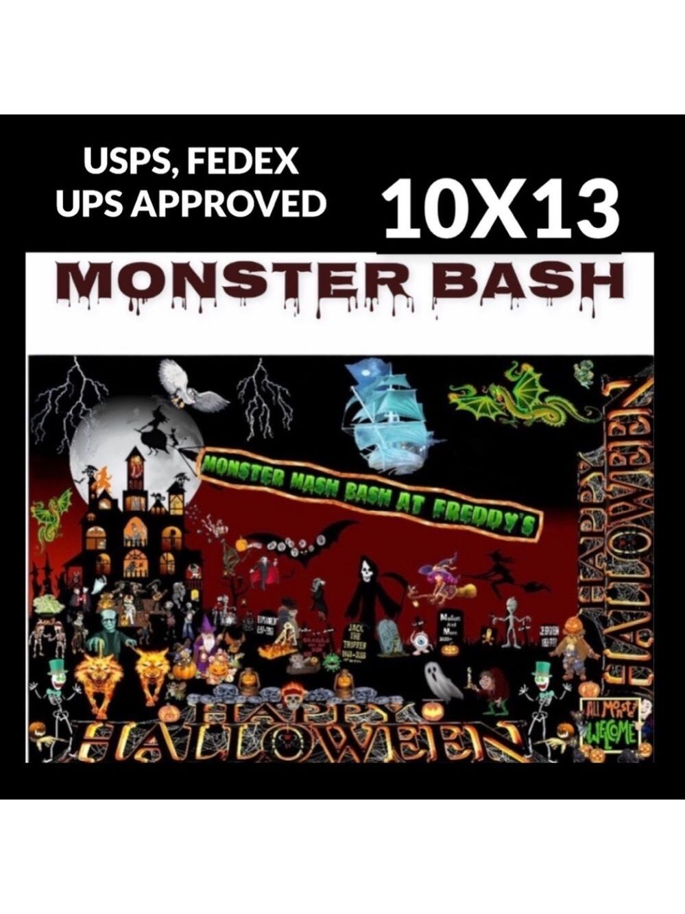 25 10x13 Poly Mailers Halloween Shipping Envelopes PRICE IS FIRM Monster Fall - Picture 11 of 11